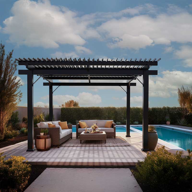 pergola next to pool
